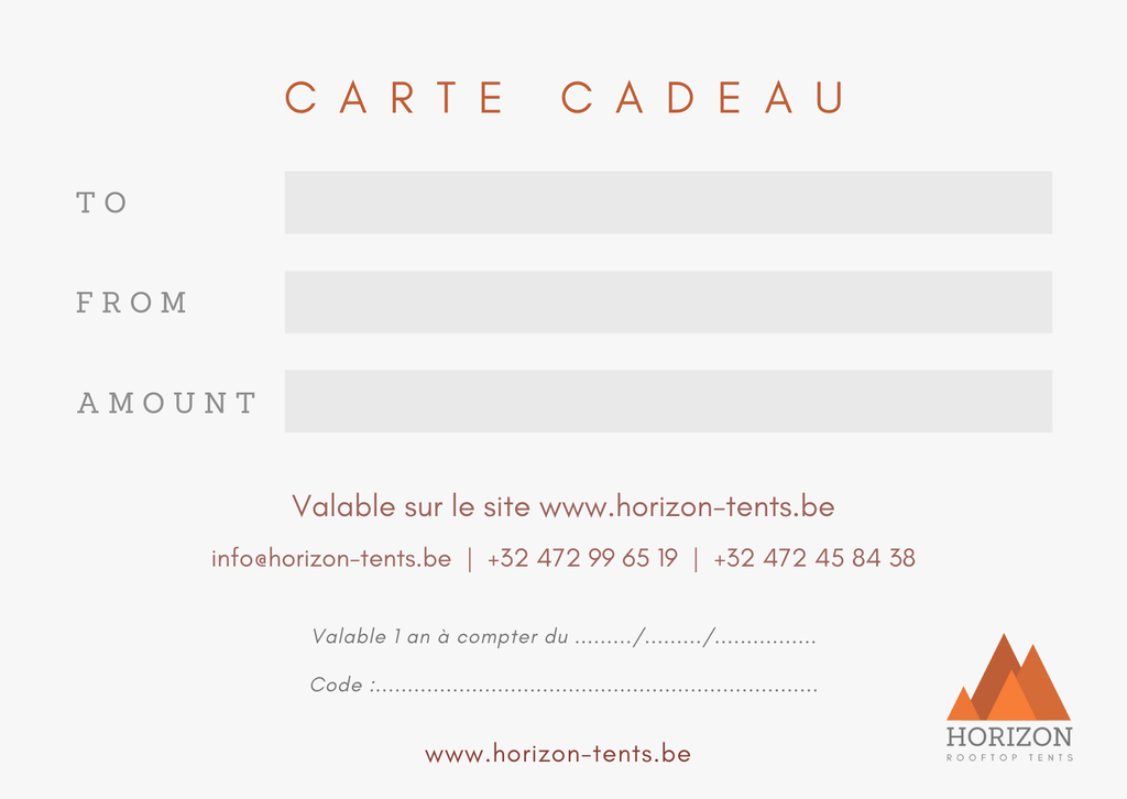 Carte-cadeau : e-shop et locations